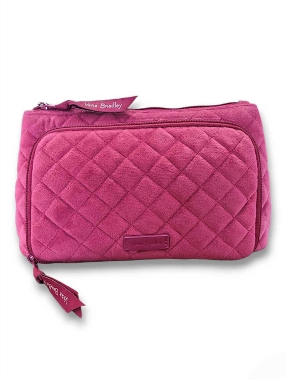 Vera Bradley Majestic Magenta Velvet Compact Organizer Cosmetic Bag - Picture 4 of 10